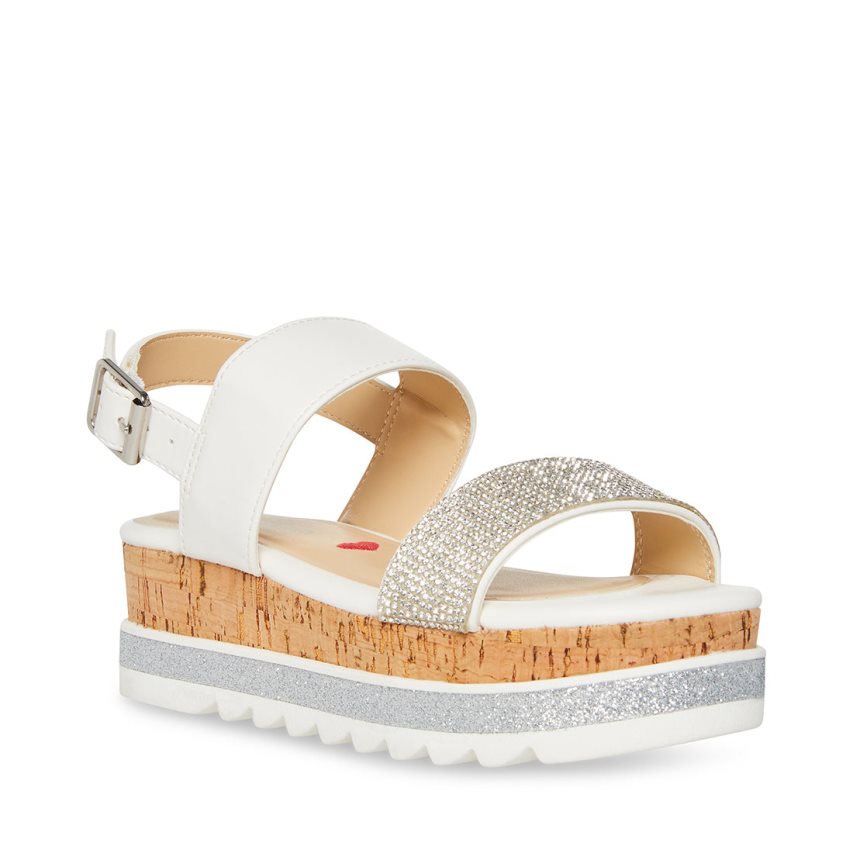 Sandalias de Plataforma Steve Madden Jtristaa Niños Blancas Plateadas | ES XQ6409